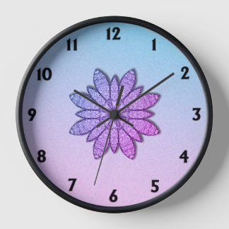 Fun Purple  Flowers Clock