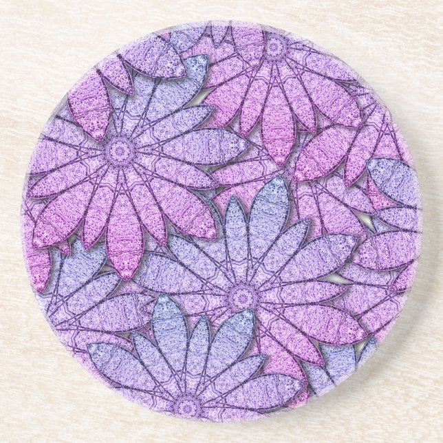 Fun Purple Flowers Coaster (Front)