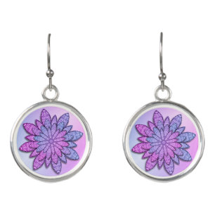 Fun Purple Flowers Earrings