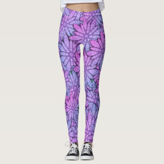 Fun Purple Flowers Leggings