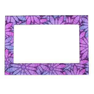 Fun Purple Flowers Magnetic Frame