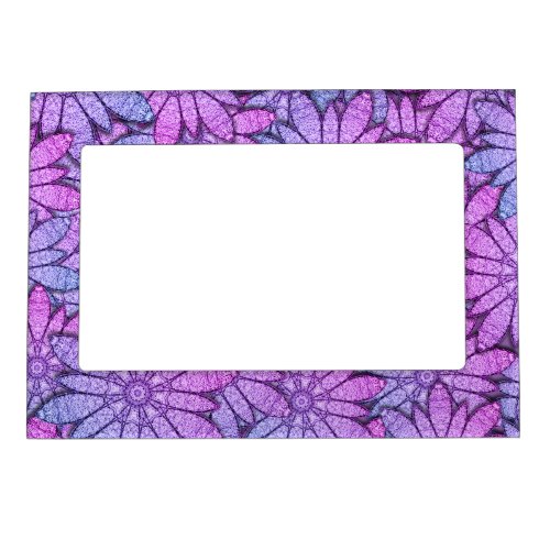Fun Purple Flowers Magnetic Frame