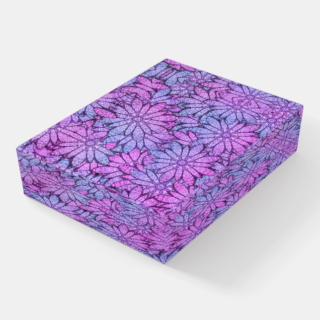 Fun Purple Flowers Paperweight (Angled)