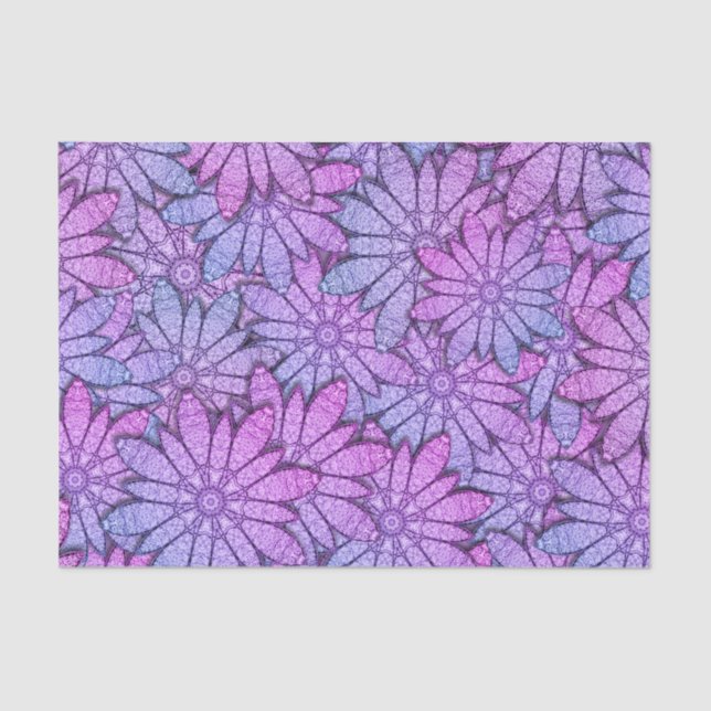 Fun Purple Flowers Tissue Paper (Front)