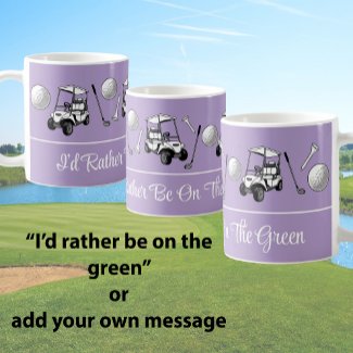 Fun Purple Golf Balls and Cute Cart Custom Message