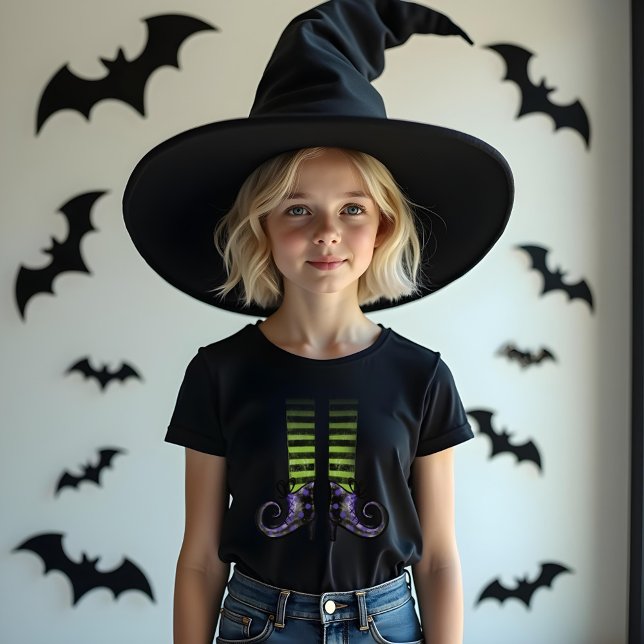 Fun Purple & Green Whimsical Wicked Witch Tri-Blend Shirt (Fun Purple & Green Whimsical Wicked Witch Tri-Blend Shirt)