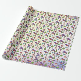 Fun Purple Halloween,Green Magic Witchy Bottle Wra Wrapping Paper