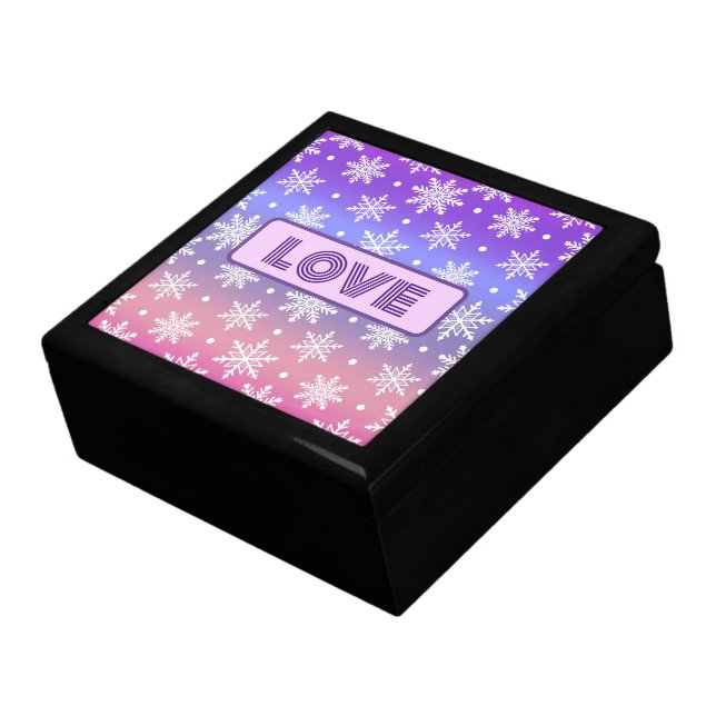 Fun Purple Love Snowflake  Gift Box (Side)