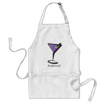 fun purple martini adult apron