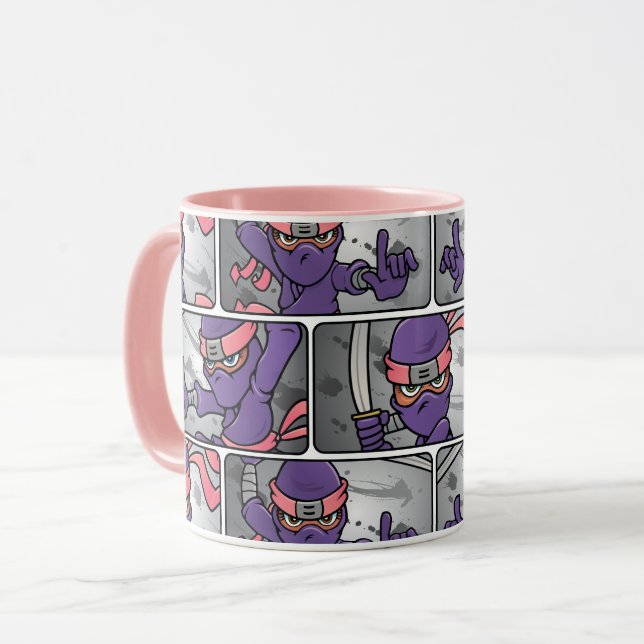 Fun Purple Ninja Mug (Front Left)