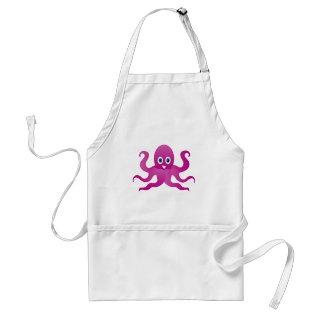 Fun purple octopi adult apron (Front)