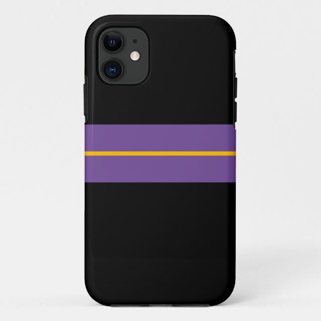 Fun Purple Orange Racing Stripes Black Background Case-Mate iPhone Case (Back)