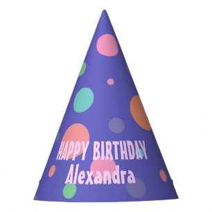 Fun Purple Party Hat with Colorful Polka Dots