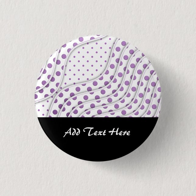 Fun Purple Polka Dot Design Button (Front)