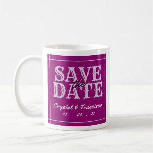 Fun Purple Save The Date Coffee Mug