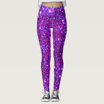 Fun Purple Sparkly Glittery Cute Fashion Leggings at Zazzle