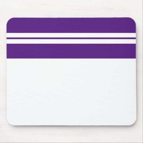 Fun Purple Top Edge Stripes Crisp White Background Mouse Pad