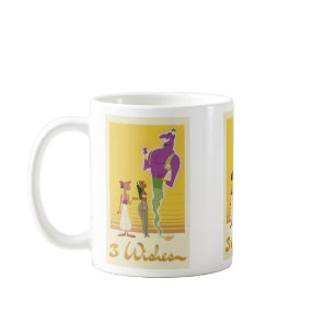 Fun Purple With Yellow Cartoon Genie  Three Wishes Coffee Mug