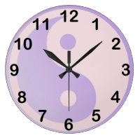 Fun Purple Yin Yang Large Clock
