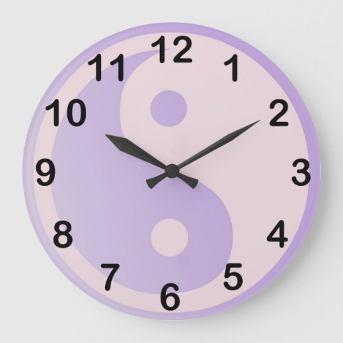 Fun Purple Yin Yang Large Clock