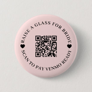 Fun QR Code Bachelorette Bride Design Button