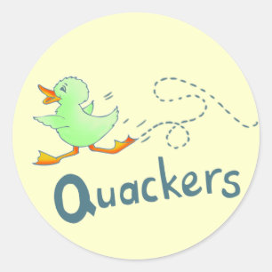 Fun quackers green mad duck sticker