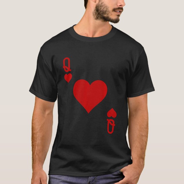 Fun Queen Of Hearts - Cute Playing Card Costume Id T-Shirt (Front)