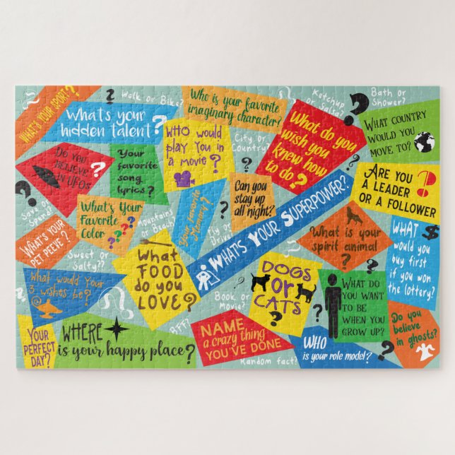 Fun questions conversation starter family friendly jigsaw puzzle (Horizontal)