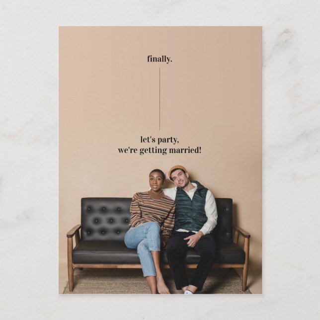 Fun Quirky Design Save the Date Wedding Update Postcard (Front)