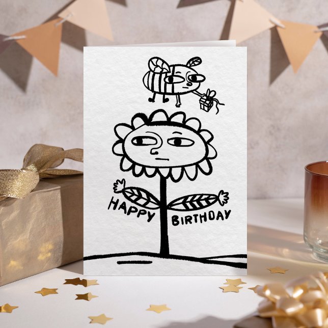 Fun Quirky Men Humor Hug Business Happy Birthday Card (Front side of a birthday greeting card.)