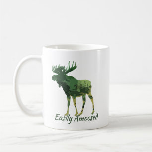 Fun Quote Easily Amoosed Camouflage Moose Coffee Mug