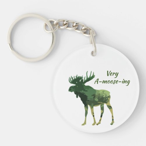 Fun Quote Find this Amoosing Moose  Keychain