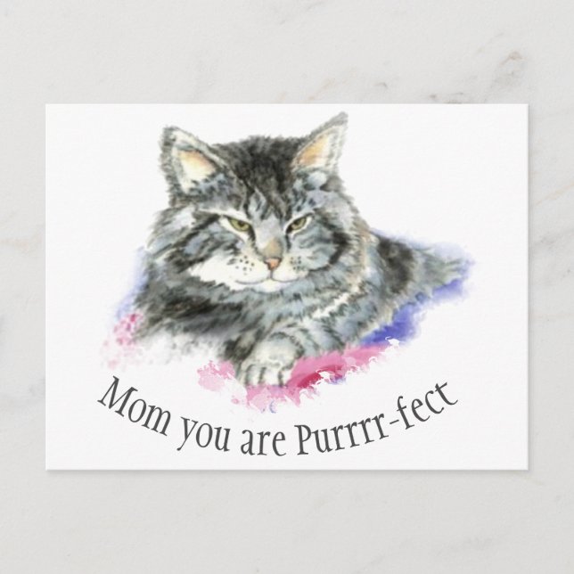 Fun Quote for that Perfect Mother Cute Cat Postcard (Front)