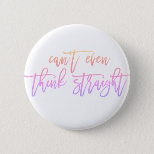 Fun Quote Gay Pride Sunset Pink Glitter Black Button