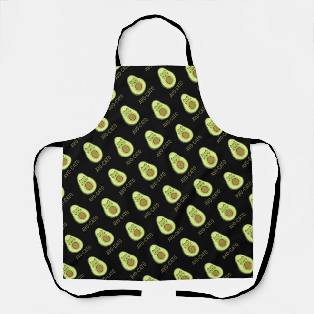 Fun Quote Saying Avo Cato Humor Cat Avocado  Apron (Front)