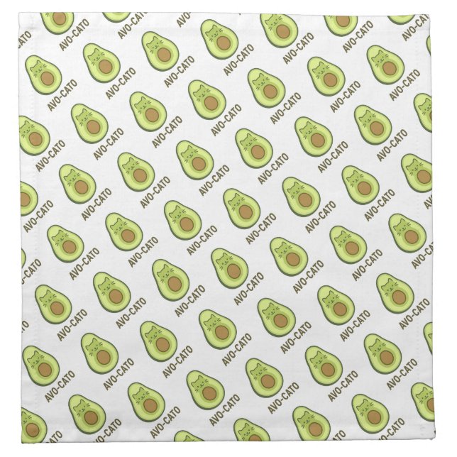 Fun Quote Saying Avo Cato Humor Cat Avocado  Cloth Napkin (Front)