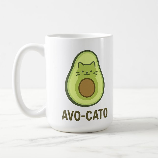 Fun Quote Saying Avo Cato Humor Cat Avocado  Coffee Mug (Left)