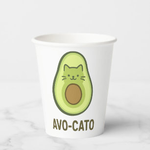 Fun Quote Saying Avo Cato Humor Cat Avocado Paper Cups