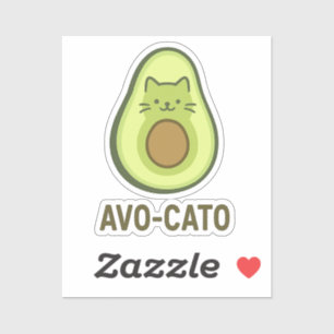 Fun Quote Saying Avo Cato Humor Cat Avocado Sticker