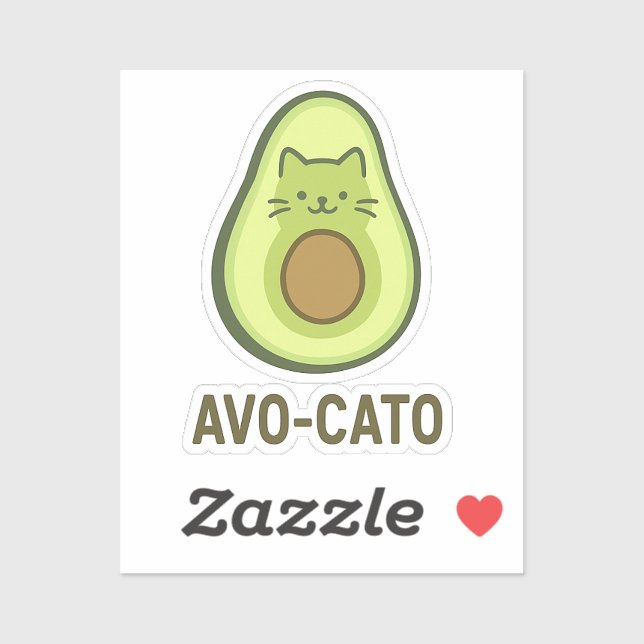 Fun Quote Saying Avo Cato Humor Cat Avocado  Sticker (Sheet)