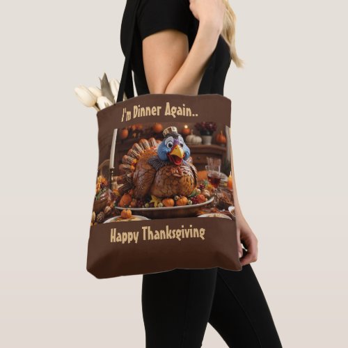 Fun Quote Thanksgiving Tote Bag With Custom Text