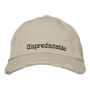 Fun Quote Unpredictable Vintage Stone Rustic Black Embroidered Baseball Cap
