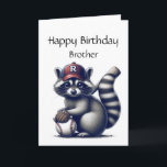 Fun Raccoon Brother Baseball Birthday Animal Card<br><div class="desc">Fun Raccoon Brother Baseball Birthday Animal</div>