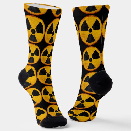 Fun Radiation Symbol Black Socks