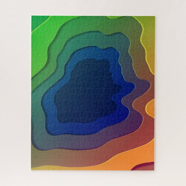 Fun rainbow abstract art jigsaw puzzle, difficult puzzle (Vertical)