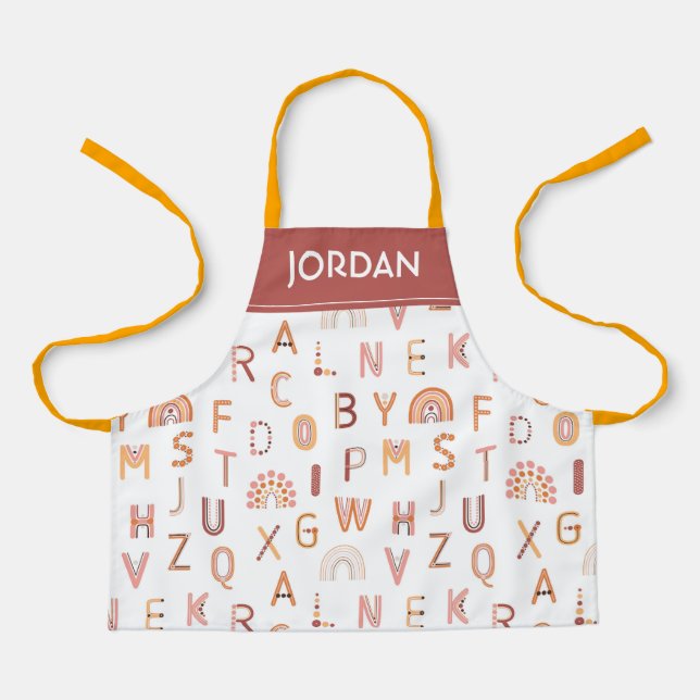 Fun Rainbow Alphabet Pattern Apron (Front)
