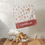 Fun Rainbow Alphabet Pattern Baby Blanket