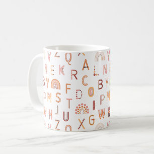 Fun Rainbow Alphabet Pattern Coffee Mug