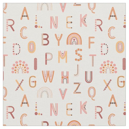 Fun Rainbow Alphabet Pattern Fabric
