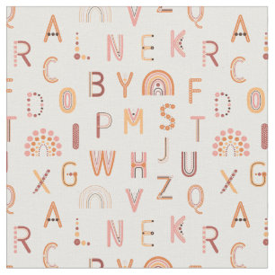 Fun Rainbow Alphabet Pattern Fabric